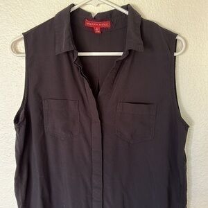 Saks fifth Avenue small shirt dress button down black